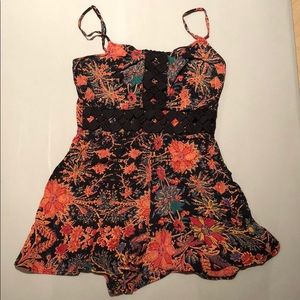 TopShop Floral Cut Out Romper